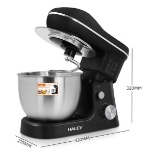 Mixer de Inalta Performanta HALEY HY-2409: Putere de 1200W, Bol Generos din Inox de 7 L, 6 Trepte de Viteza cu Functie Pulse, Design Elegant Negru si Inox