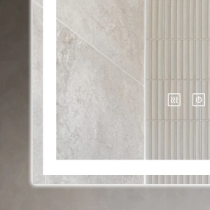 oglindă LED de baie cu funcție de dezaburire, design dreptunghiular modern