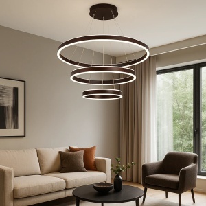 Pendul LED Suspendată 3 Cercuri 400W cu Telecomandă Dimabilă 3000K–6500K Design Modern - "Nymaro"