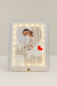 Ramă Foto cu LED „Mr & Mrs”