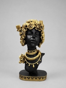 Statueta Africana cu Detalii Florale - "Iverana"