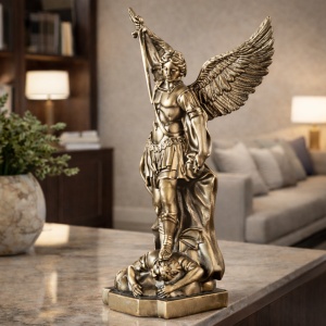 Statuetă Arhanghelul Mihail, simbol al protecției divine, dreptății și victoriei asupra răului
