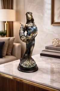 Cornul abundenței decorativ, statuetă simbol al prosperității și norocului