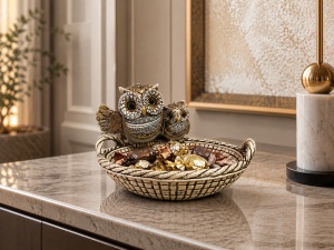 Statuetă Decorativă cu Bufnițe și Suport – "Tavrion" - Img 2