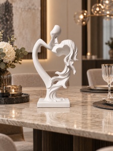 Statuetă Decorativă Cuplu Abstract în Formă de Inimă - "Elviera" - Img 2