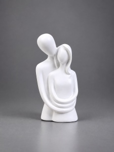 Statuetă Decorativă Cuplu Îmbrățișat Design Abstract Modern - "Tovin"