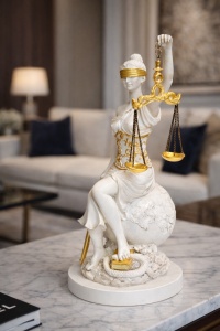 Statueta decorativa zeita Justitia cu balanta figurina simbol dreptate
