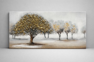 Tablou Reliefat 3D Pictat cu Peisaj Forestier 120x60cm - "Lumira"