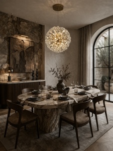 Plafonieră modernă tip glob, design dandelion, cu structură aurie și cristale decorative