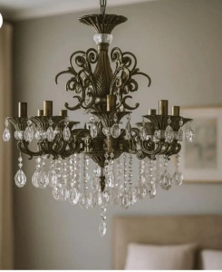 Candelabru Clasic Cu Cristale 8 Brate - "Terenio"
