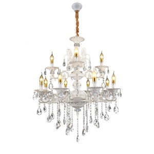 Candelabru cu Cristale Design Clasic Argintiu pe Două Nivele - "Udraven" - Img 2