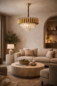 Candelabru Elegant cu Finisaj Auriu pentru Interior