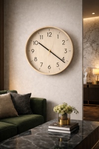 Ceas de perete modern rotund cu design minimalist și cifre mari, decor elegant pentru interior