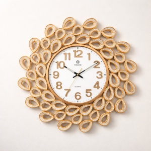 Ceas Perete Silentios cu Fosfor Design Floral - "Florienne"