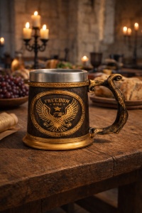 Halba decorativa Freedom cu vultur cana tematica americana