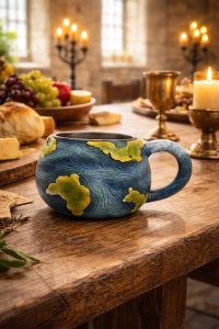 Cana artistica cu design inspirat din planeta Pamant