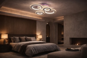 Lustra LED Cristal RGB cu Telecomanda 136W Lumina Reglabila 3500-6500K - "Erython"