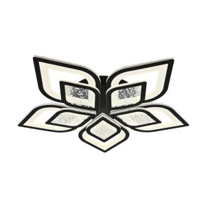 Lustră LED modernă în formă de floare cu elemente geometrice luminoase