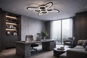 Lustra LED cu design abstract si inele luminoase
