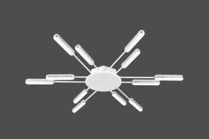 Lustră LED modernă cu brațe multiple orientabile, design minimalist ideal pentru iluminat uniform în living sau dormitor