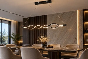 Lustră LED Suspendată cu Design Modern și Forme Ondulate - "Pendrion" - Img 4