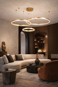 Pendul LED Suspendat cu 3 Inele cu Telecomanda Design Modern - "Noryvian"