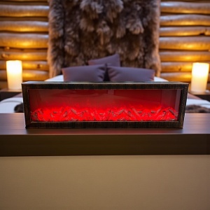 Șemineu electric decorativ panoramic cu telecomandă și iluminare multicolor, ideal pentru living modern