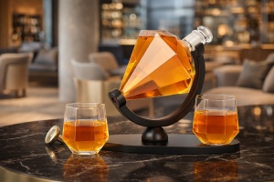 Set decantor diamant cu două pahare