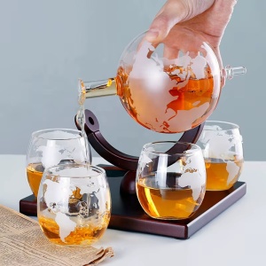 Set Decantor cu 4 Pahare și Suport – "Orvellan Globe" - Img 3