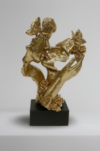 Statuetă Abstractă Îndrăgostiți - "Gold Amour"
