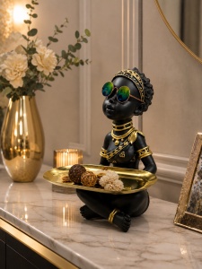 Statuetă Africană Decorativă cu Suport – "Zambiro" - Img 3