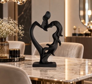 Statuetă Decorativă Cuplu Abstract în Formă de Inimă - "Amaris" - Img 2