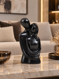 Statuetă Decorativă Cuplu Îmbrățișat Design Abstract Modern - "Meravio" - Img 2