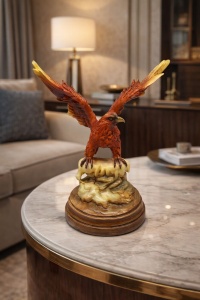 Figurină decorativă vultur din rășină, simbol al forței și libertății