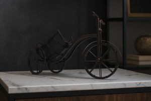 Suport vin metalic bicicleta retro – decor elegant pentru sticle de vin