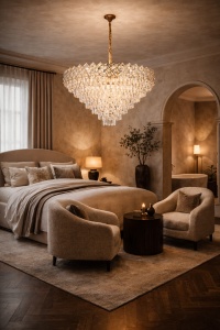 Lustra premium cu cristale, ideala pentru sufragerie eleganta