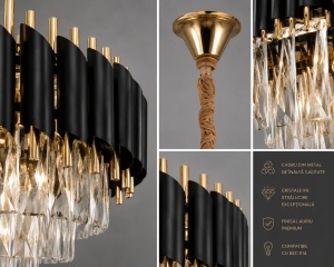 Candelabru Elegant Finisaj Negru - "Caveris" - Img 3