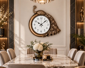 Ceas De Perete Silențios Cu Design Păun – “Taviron” - Img 2