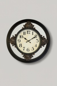 Ceas perete cu oglinda - Noir Rococo Tempo - 50cm