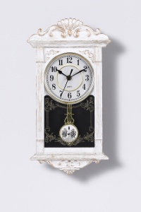Ceas perete cu pendul - White Antique Elegance
