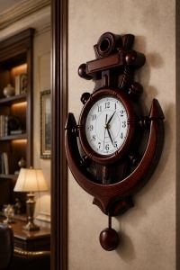 Ceas Perete Design Ancora cu Pendul - "Ancheron" - Img 3