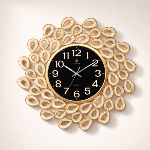 Ceas Perete Silentios cu Fosfor Design Floral - "Veliora"