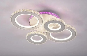 Lustră suspendată cu cercuri LED, iluminat ambiental pentru interior modern
