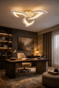 Lustră LED modernă în formă de floare cu elemente geometrice luminoase