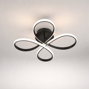Plafonieră LED modernă cu design curbat tip floare, iluminat ambiental pentru interior