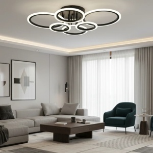 Lustra LED cu inele luminoase design modern