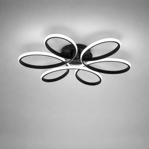 Lustra LED Modernă 120W cu Telecomandă Temperatură Reglabilă 2800K–6500K Design Floral Negru