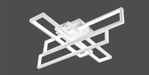 Lustra LED moderna geometrica alba cu rame dreptunghiulare design minimalist pentru living
