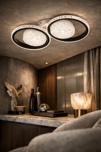 Lustra LED Modernă 2 Inele și Lumină Reglabilă - "Riveno"