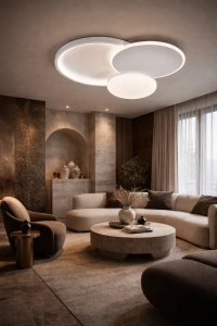 Lustră LED Rotundă Albă cu Lumină Reglabilă și Telecomandă - "Zorviel"